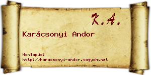 Karácsonyi Andor névjegykártya