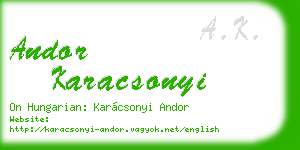 andor karacsonyi business card